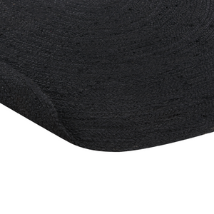 Tappeto Nero Juta 160 x 230 cm Intrecciato Ovale Riscaldamento a Pavimento Adatto Soggiorno Naturale Camera da Letto