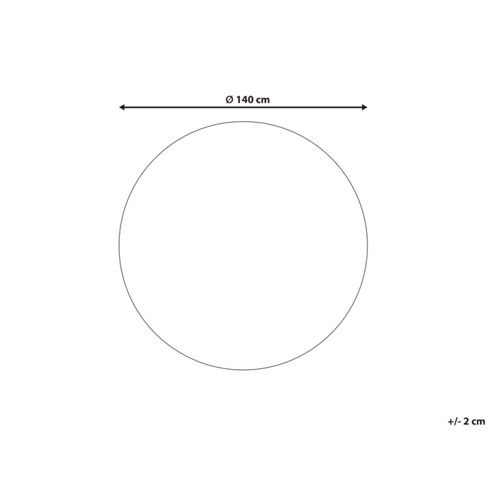 Tappeto rotondo in iuta tinta unita beige con motivo a pois ø 140 cm soggiorno camera da letto