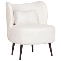 Poltrona da salotto con schienale curvo  boucle bianco stile glam elegante soggiorno