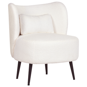 Poltrona da salotto con schienale curvo  boucle bianco stile glam elegante soggiorno