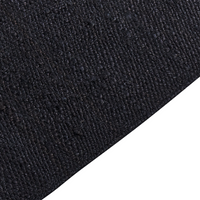 Tappeto Runner in iuta nera 80 x 300 cm rettangolare con nappe decorative intrecciate a mano in stile bohémien.