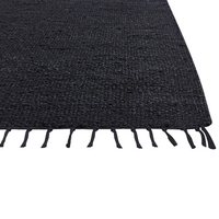 Tappeto Runner in iuta nero 200 x 300 cm rettangolare con nappe decorative intrecciate a mano in stile bohémien.
