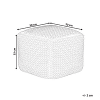 Pouf beige in cotone 50 x 50 x 35 cm con imbottitura in EPS Rivestimento tessuto spesso Pouf Boho