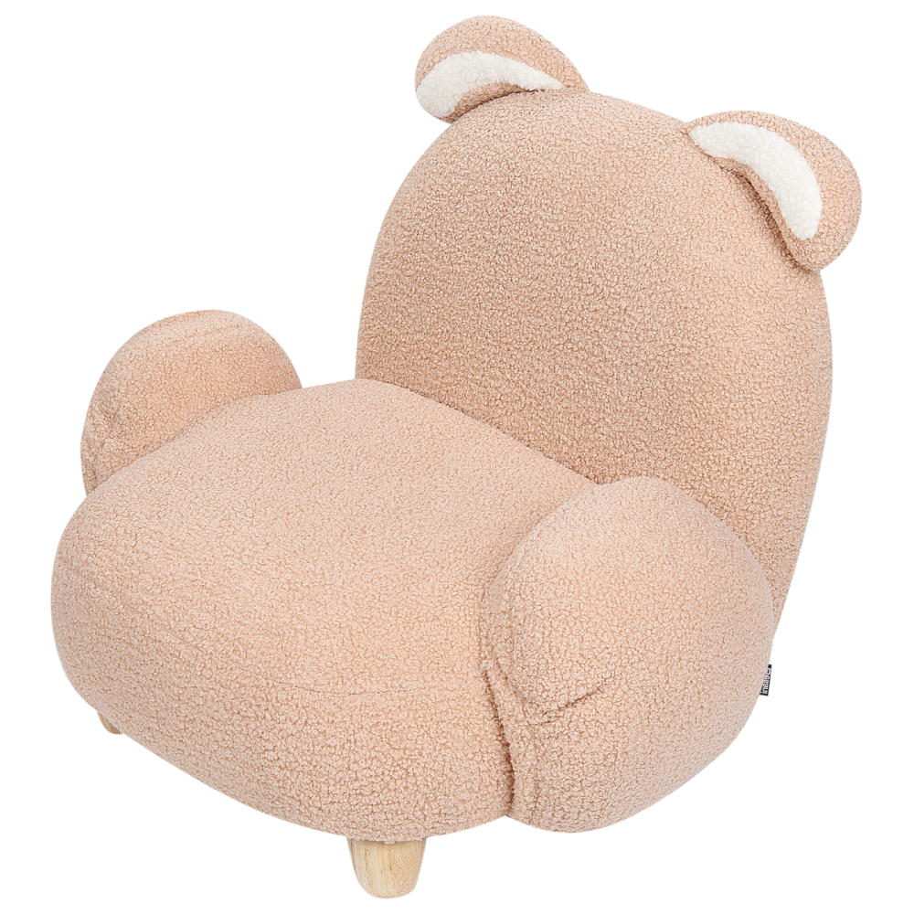 Poltrona per animali Imbottitura in bouclé beige Seduta per bambini Design moderno Forma di coniglio
