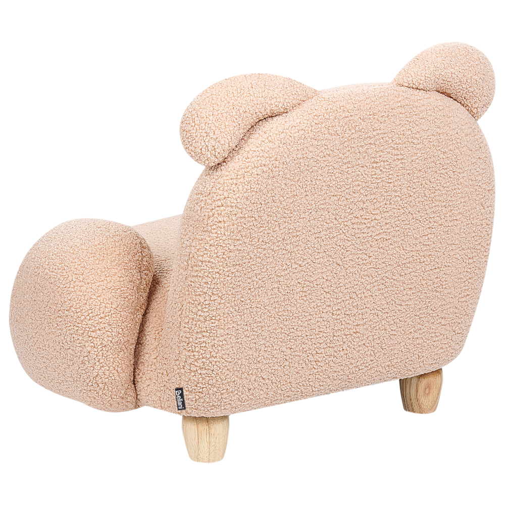 Poltrona per animali Imbottitura in bouclé beige Seduta per bambini Design moderno Forma di coniglio