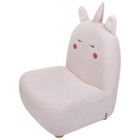 Sedia per animali Rosa Bouclé Imbottita con braccioli Sedile per cameretta per bambini Design moderno Forma di unicorno