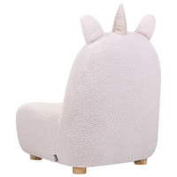 Sedia per animali Rosa Bouclé Imbottita con braccioli Sedile per cameretta per bambini Design moderno Forma di unicorno