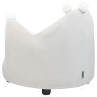 Sedia imbottita in velluto beige con braccioli Mobili per l'asilo nido Seduta per bambini Design moderno Forma a corona