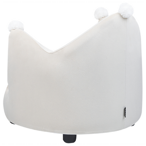 Sedia imbottita in velluto beige con braccioli Mobili per l'asilo nido Seduta per bambini Design moderno Forma a corona