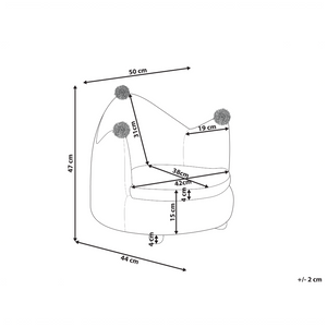Sedia imbottita in velluto beige con braccioli Mobili per l'asilo nido Seduta per bambini Design moderno Forma a corona
