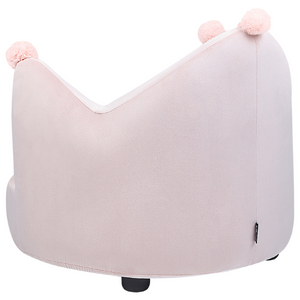 Sedia Tappezzata in velluto rosa pastello con braccioli Seduta per bambini Design moderno Forma a corona