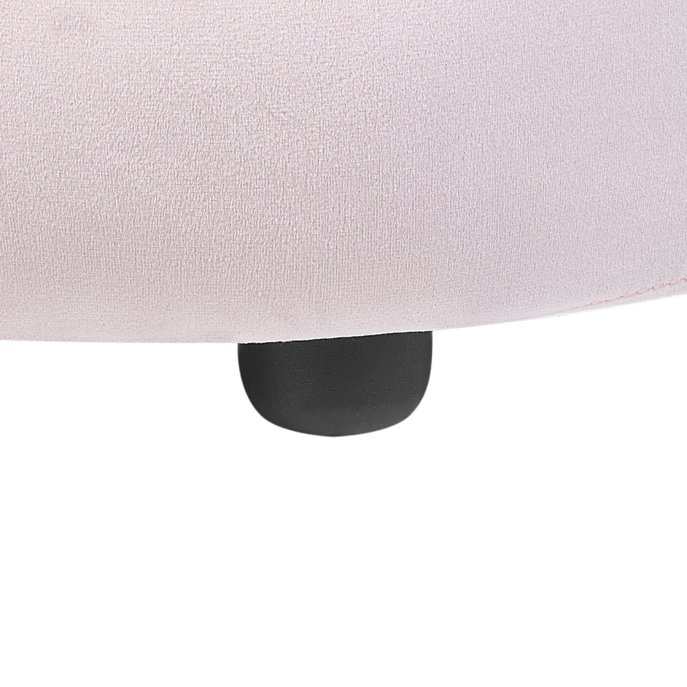 Sedia Tappezzata in velluto rosa pastello con braccioli Seduta per bambini Design moderno Forma a corona