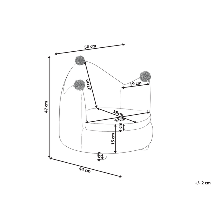 Sedia Tappezzata in velluto rosa pastello con braccioli Seduta per bambini Design moderno Forma a corona