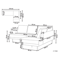 Divano angolare sinistro in poliestere beige Divano a 4 posti imbottito con gambe in metallo, tessuto e schienale imbottito, moderno e minimalista