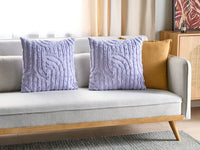 Set di 2 cuscini decorativi in cotone viola imbottitura in poliestere 45 x 45 cm motivo astratto quadrato moderno accessorio per la casa soggiorno camera da letto
