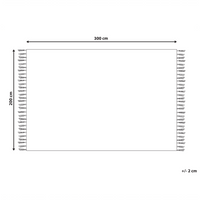 Tappeto di iuta intrecciata in cotone naturale beige con nappe a motivo geometrico 200 x 300 cm stile boho moderno