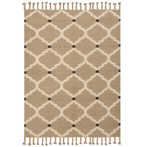 Tappeto di juta intrecciata in cotone naturale beige con nappe a motivo geometrico 160 x 230 cm stile boho camera da letto soggiorno