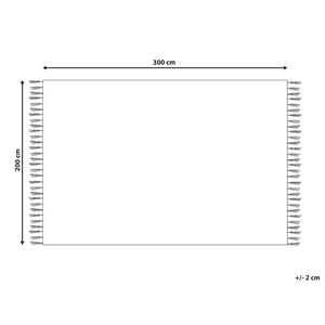 Tappeto in iuta intrecciata di cotone naturale beige con nappe a motivo geometrico 200 x 300 cm stile boho soggiorno camera da letto