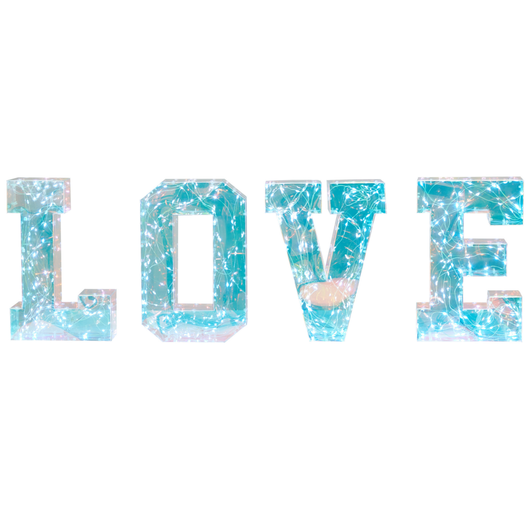 Lettere luminose a LED intelligenti Lettere iridescenti multicolori Segnali luminosi love USB