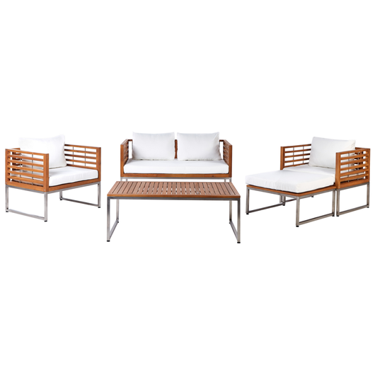 Copri cuscino da giardino bianco resistente ai raggi UV con cerniera