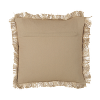 Cuscino in iuta sfoderabile con imbottitura con bordo decorativo a righe 45 x 45 cm Beige accessori decorativi boho