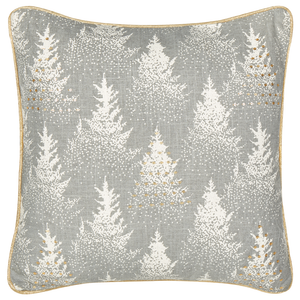 Cuscino decorativo grigio 45 x 45 cm Albero di Natale in cotone sfoderabile Soggiorno Camera da letto