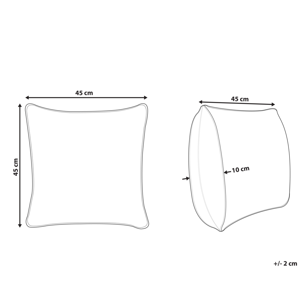 Set di 2 cuscini sfoderabili con imbottitura con bordo decorativo a righe 45 x 45 cm Beige accessori decorativi boho