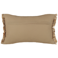 Cuscino in iuta con imbottitura sfoderabile e nappe decorative a tinta unita beige 30 x 50 cm decorativi boho