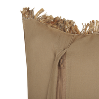 Cuscino in iuta con imbottitura sfoderabile e nappe decorative a tinta unita beige 30 x 50 cm decorativi boho