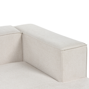 Divano angolare a 2 posti a destra in tessuto beige con braccioli imbottiti Stile minimalista