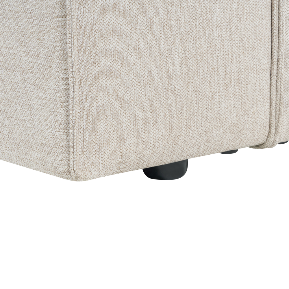 Divano angolare a 3 posti a destra in tessuto beige con braccioli imbottiti Stile minimalista