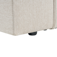 Divano angolare a 3 posti a destra in tessuto beige con braccioli imbottiti Stile minimalista