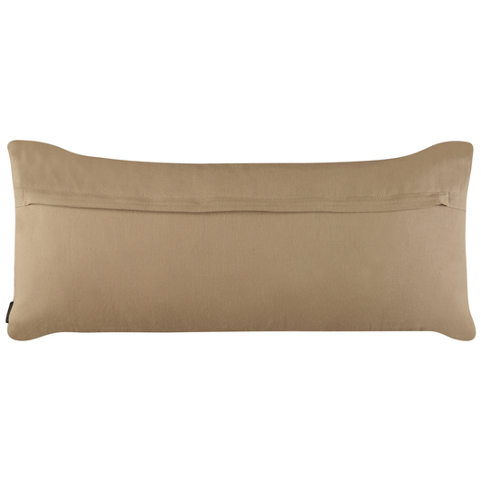 Cuscino decorativo in iuta beige 30 x 70 cm, rimovibile con cerniera e bordi intrecciati Accessori decorativi boho