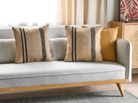 Set di 2 cuscini in iuta con imbottitura sfoderabile  Beige e nero 45 x 45 cm Accessori decorativi boho