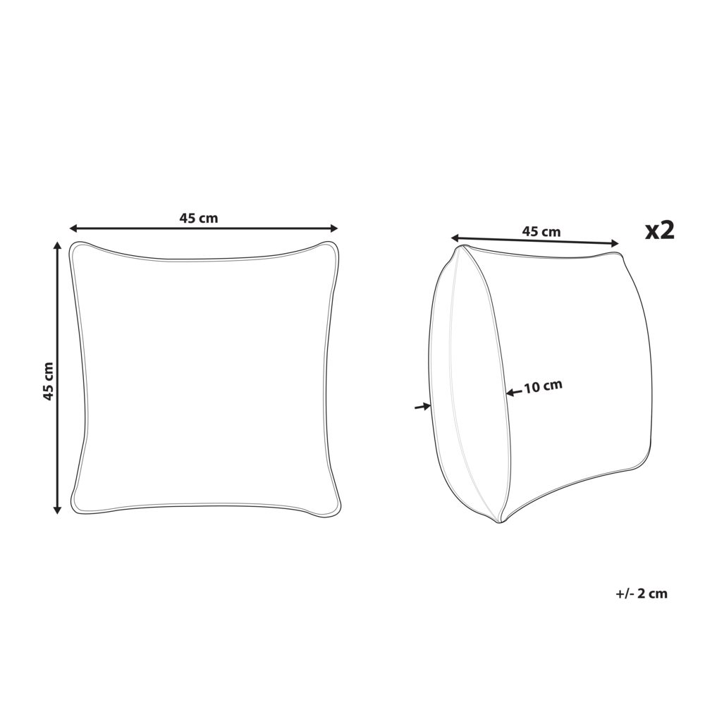 Set di 2 cuscini in iuta con imbottitura sfoderabile  Beige e nero 45 x 45 cm Accessori decorativi boho