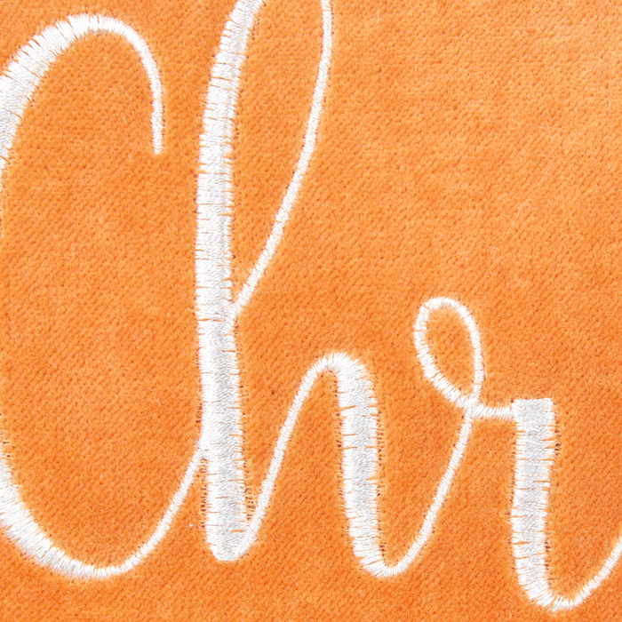 Set di 2 cuscini decorativi in cotone velluto con motivo natalizio e nappe arancione 30 x 50 cm soggiorno camera da letto