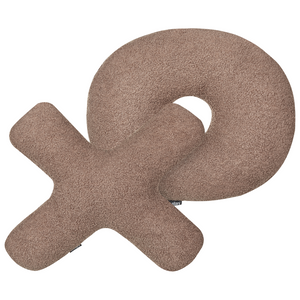 Set di 2 cuscini in tessuto decorazione tessile marrone a forma delle lettere XO divano soggiorno camera da letto