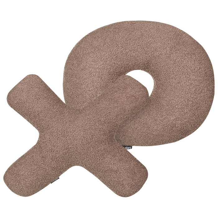 Set di 2 cuscini in tessuto decorazione tessile marrone a forma delle lettere XO divano soggiorno camera da letto