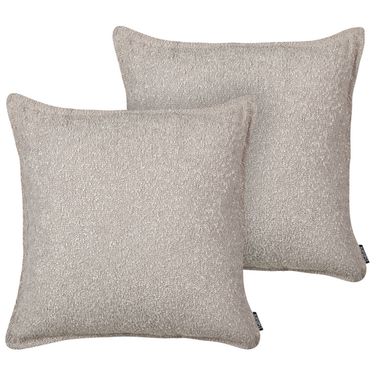 Set di 2 cuscini decorativi in tessuto felpato con motivo a tinta unita beige divano camera da letto salotto