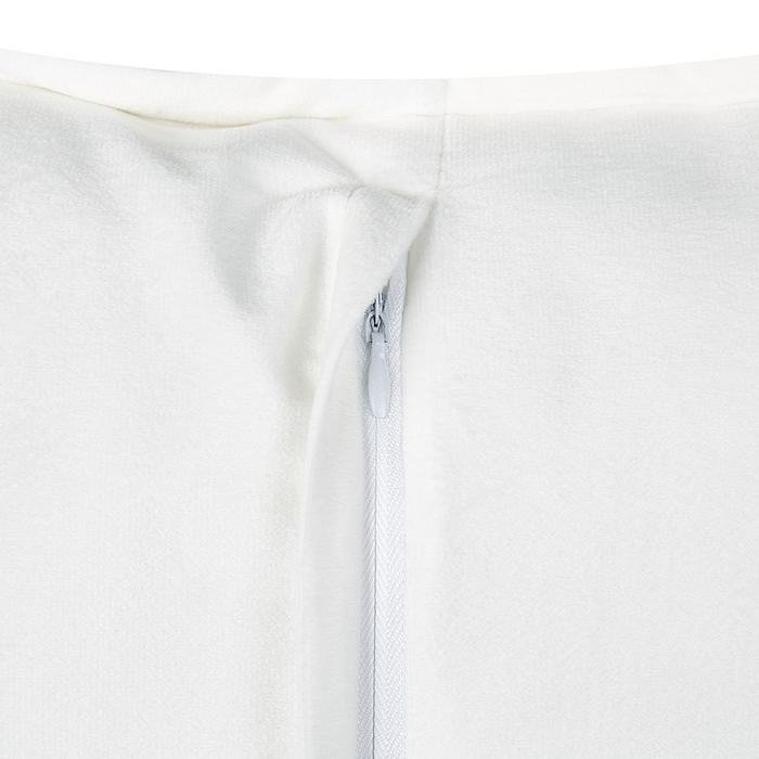 Set di 2 cuscini decorativi in tessuto felpato con motivo a tinta unita bianco crema divano camera da letto salotto