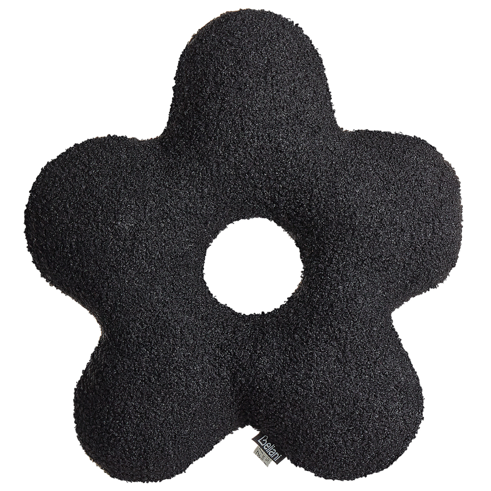 Set di 2 cuscini in tessuto di peluche a forma di fiore nero 40 x 40 cm accessori divano camera da letto
