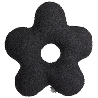 Set di 2 cuscini in tessuto di peluche a forma di fiore nero 40 x 40 cm accessori divano camera da letto