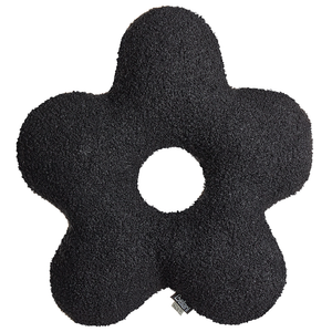 Set di 2 cuscini in tessuto di peluche a forma di fiore nero 40 x 40 cm accessori divano camera da letto