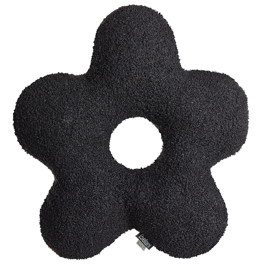 Set di 2 cuscini in tessuto di peluche a forma di fiore nero 40 x 40 cm accessori divano camera da letto