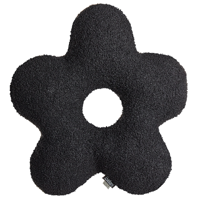 Set di 2 cuscini in tessuto di peluche a forma di fiore nero 40 x 40 cm accessori divano camera da letto
