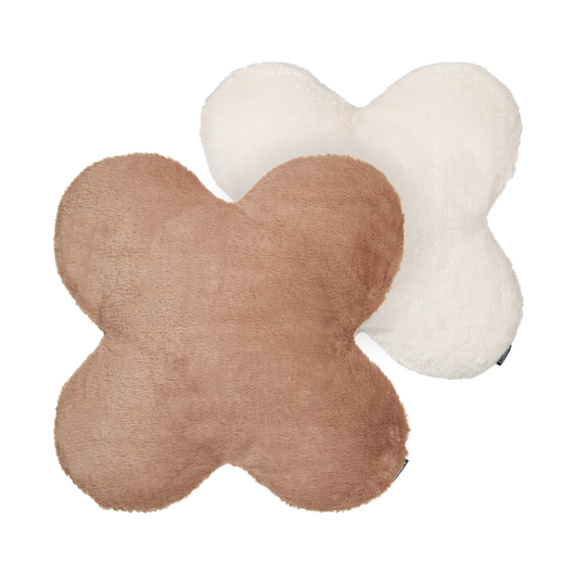 Set di 2 cuscini in tessuto di poliestere con imbottitura in cotone beige e marrone chiaro 54 x 54 cm accessori divani decorazioni