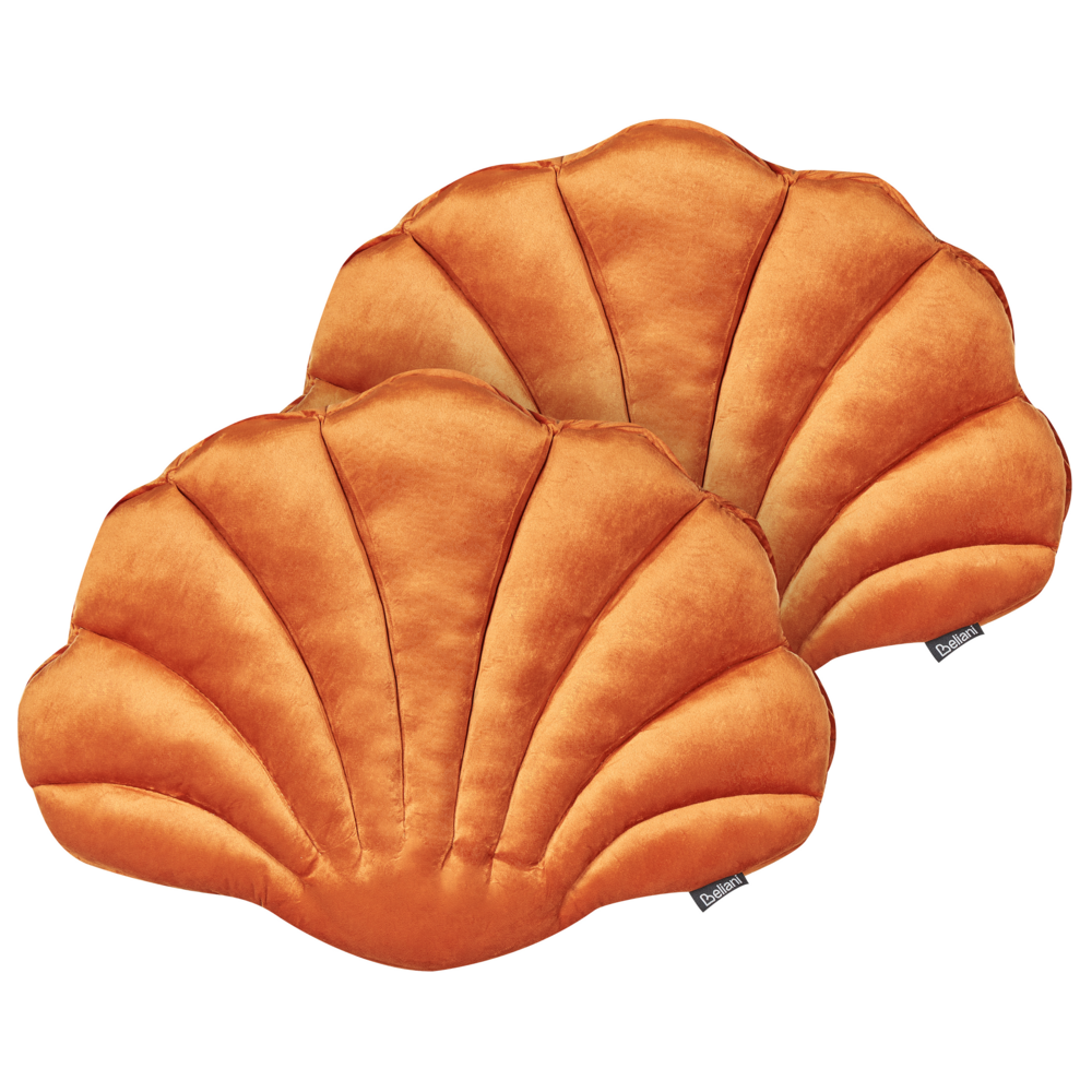 Set di 2 cuscini in velluto con motivo a tinta unita Arancione soggiorno camera da letto divano