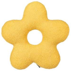 Set di 2 cuscini in tessuto di peluche a forma di fiore giallo 40 x 40 cm accessori divano camera da letto