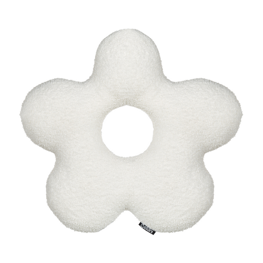 Set di 2 cuscini in tessuto di peluche a forma di fiore bianco 40 x 40 cm accessori divano camera da letto