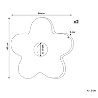 Set di 2 cuscini in tessuto di peluche a forma di fiore bianco 40 x 40 cm accessori divano camera da letto